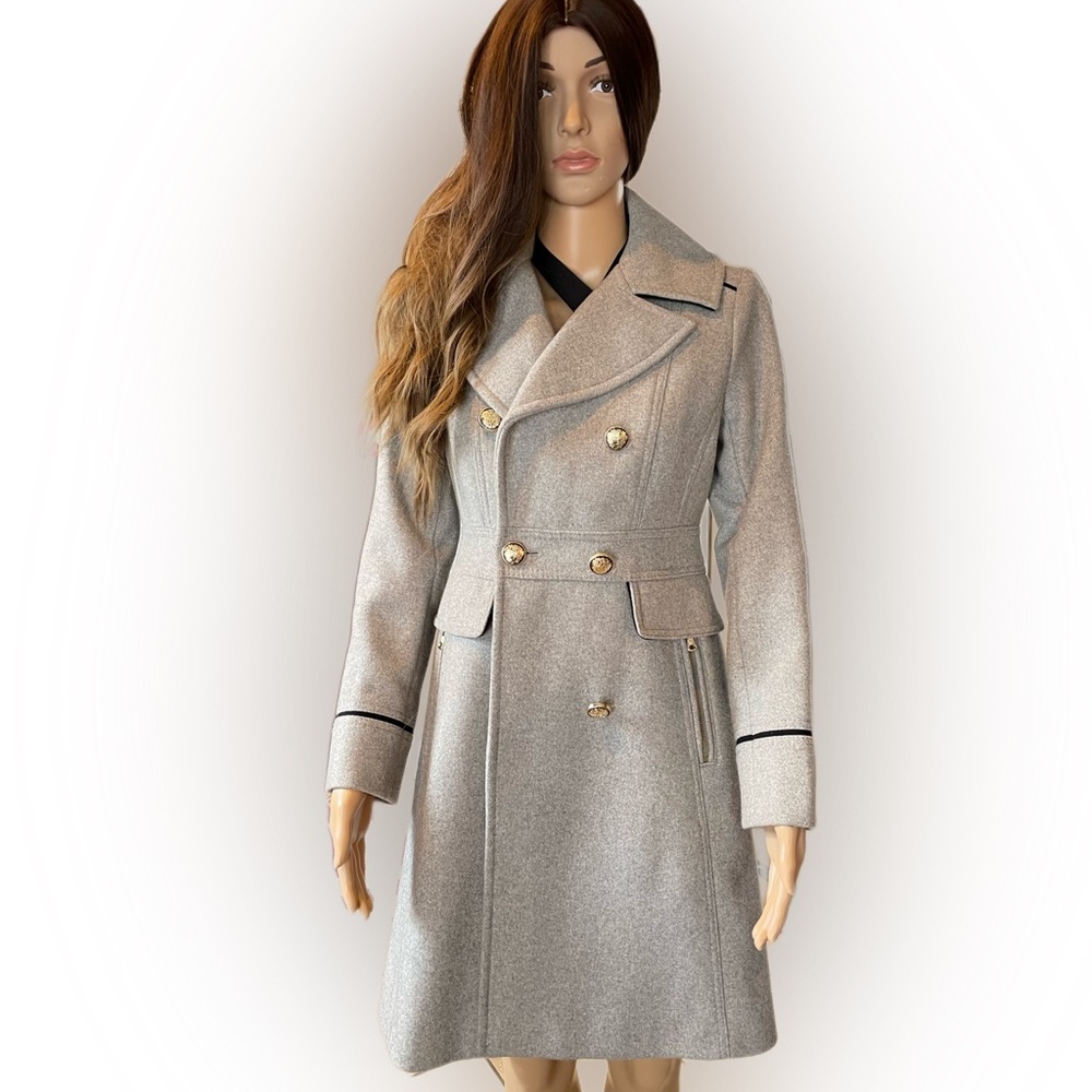 Vince Camuto Gray Wool Trench Coat size woman’s X-Small